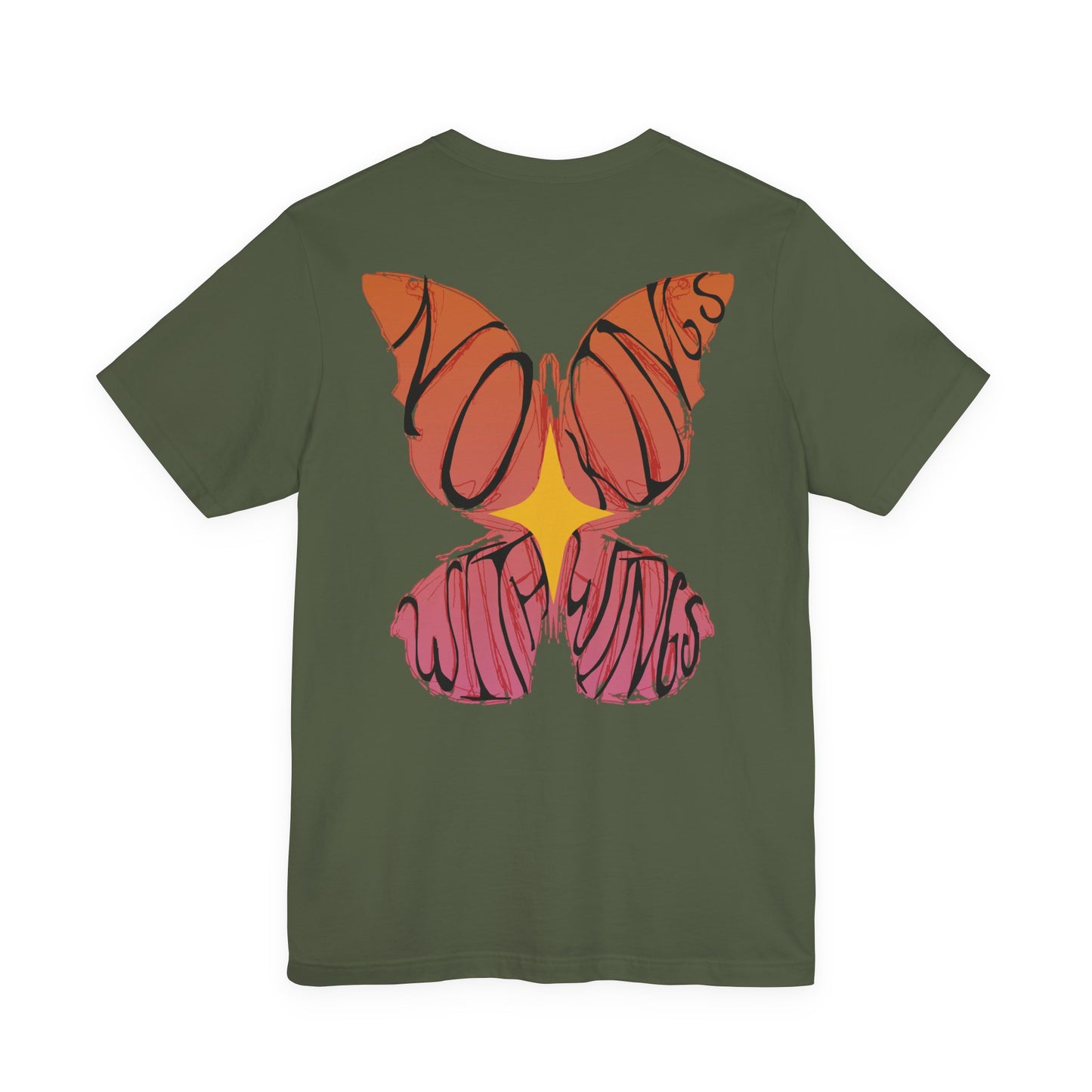 Butterfly Vibes Unisex Tee, Artistic Tee Shirt, Trendy Graphic T-Shirt, Bohemian Style Top, Gift for Nature Lovers