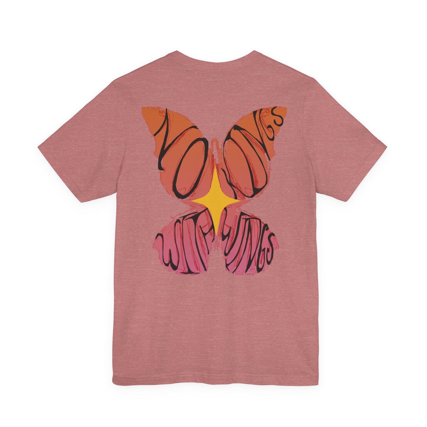 Butterfly Vibes Unisex Tee, Artistic Tee Shirt, Trendy Graphic T-Shirt, Bohemian Style Top, Gift for Nature Lovers