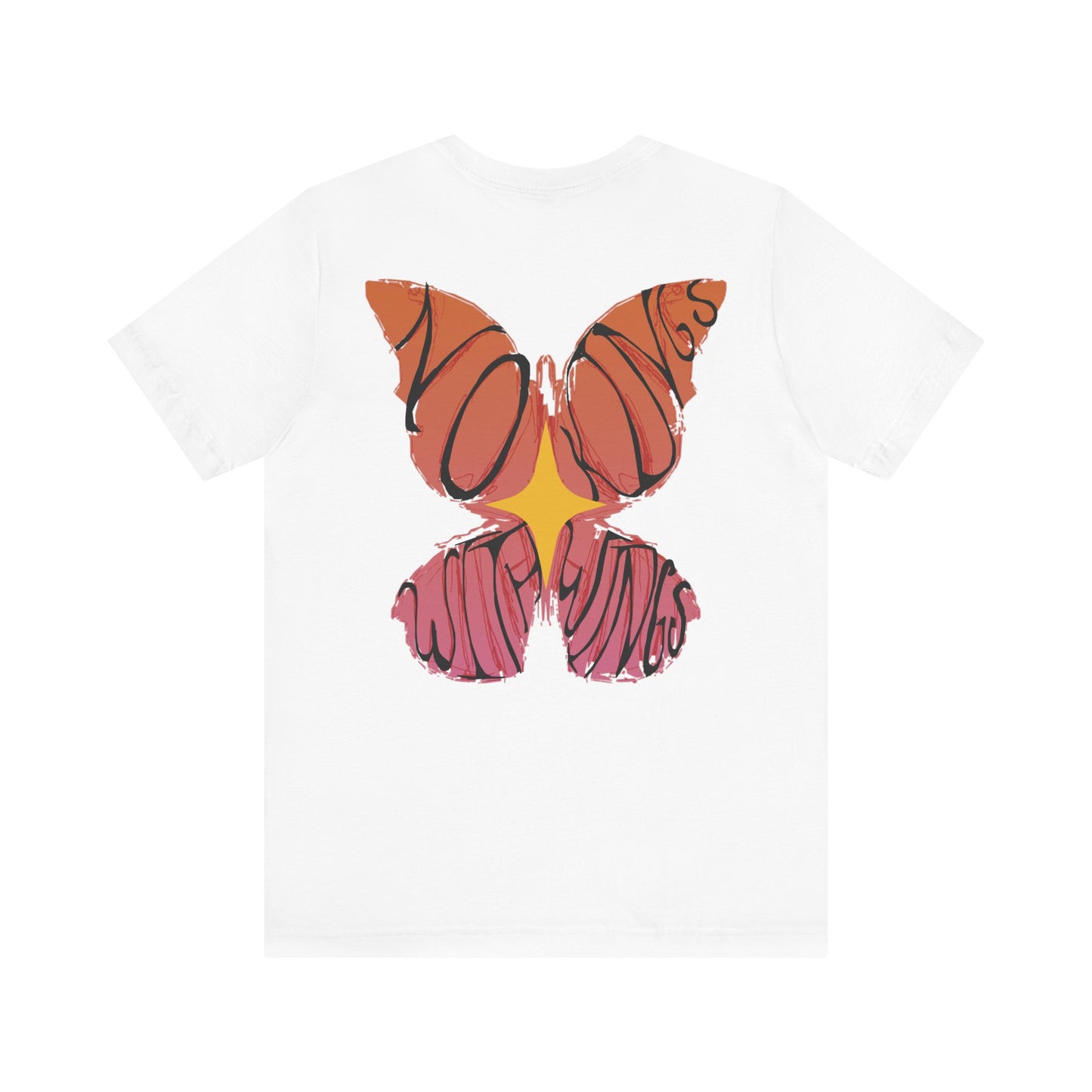 Butterfly Vibes Unisex Tee, Artistic Tee Shirt, Trendy Graphic T-Shirt, Bohemian Style Top, Gift for Nature Lovers