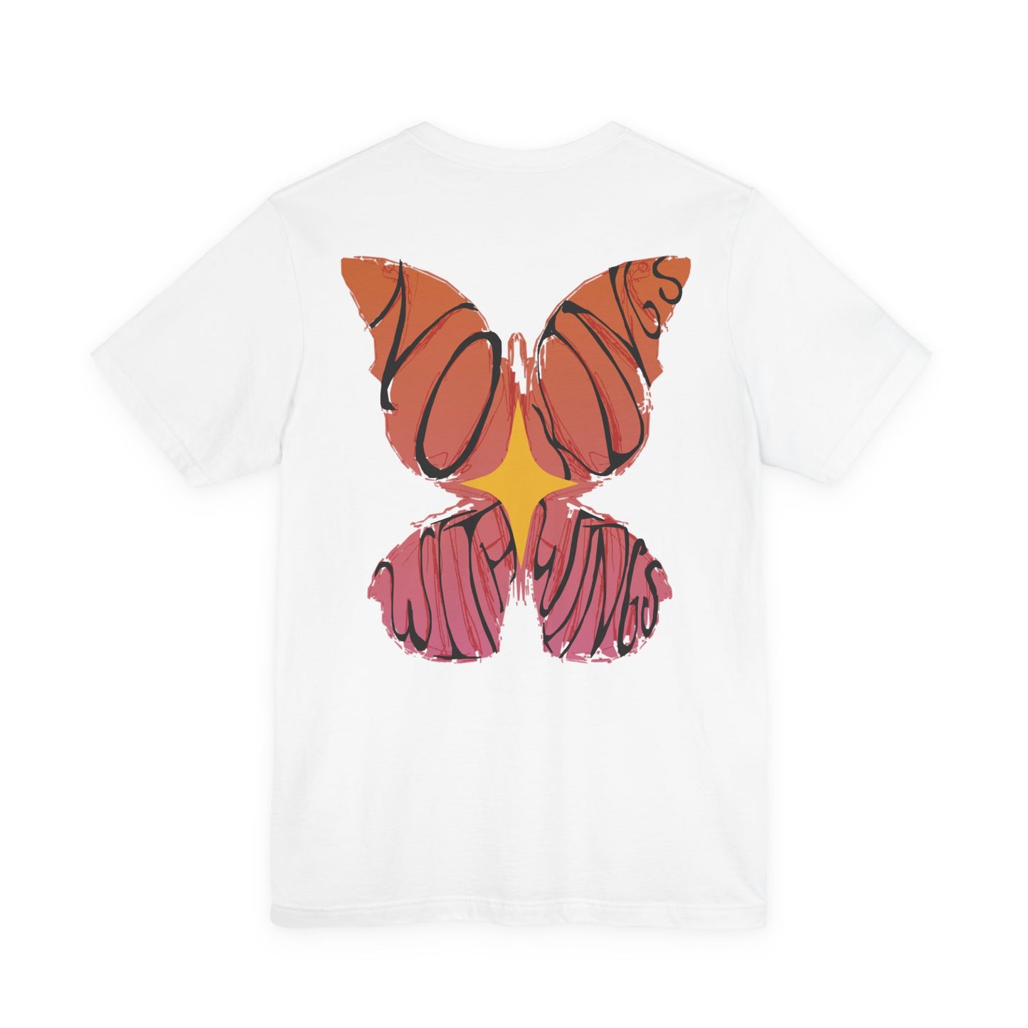 Butterfly Vibes Unisex Tee, Artistic Tee Shirt, Trendy Graphic T-Shirt, Bohemian Style Top, Gift for Nature Lovers