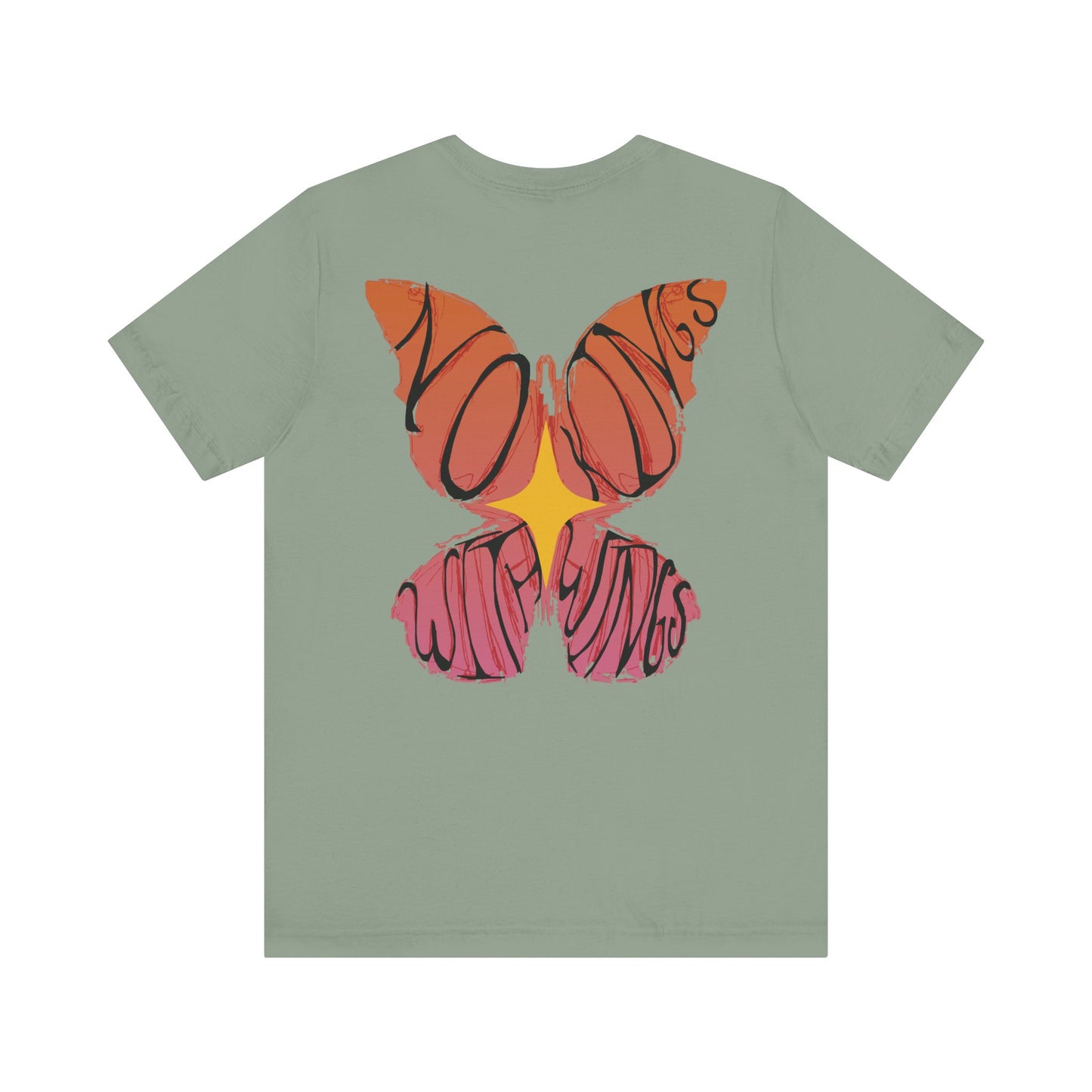 Butterfly Vibes Unisex Tee, Artistic Tee Shirt, Trendy Graphic T-Shirt, Bohemian Style Top, Gift for Nature Lovers