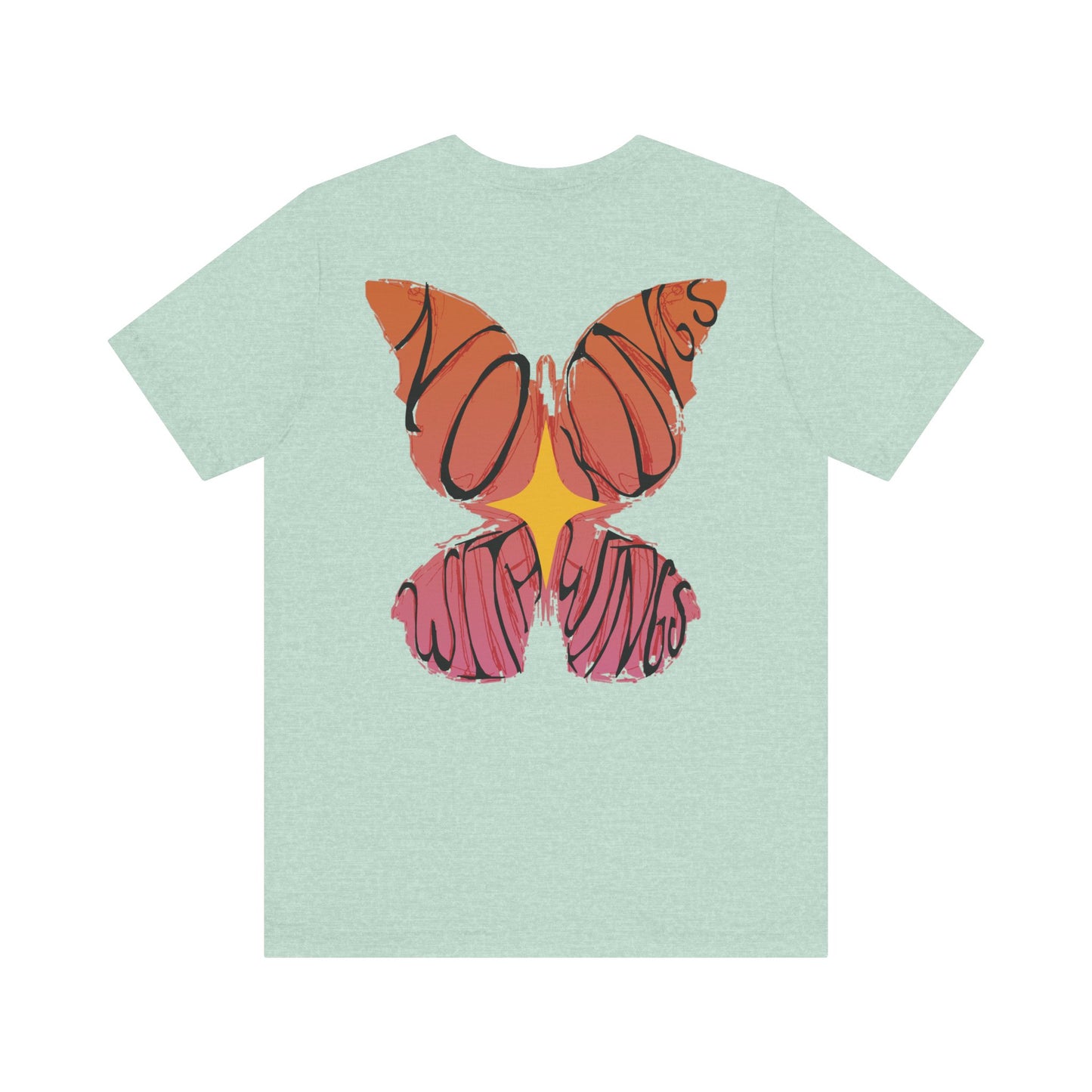 Butterfly Vibes Unisex Tee, Artistic Tee Shirt, Trendy Graphic T-Shirt, Bohemian Style Top, Gift for Nature Lovers